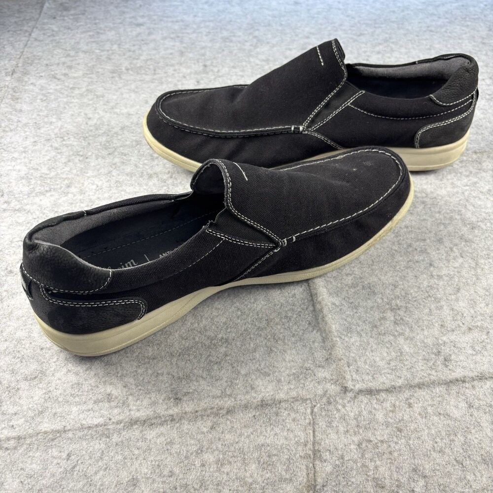 Florsheim Black Canvas Slip-On Loafers Men’s 11W Wide Casual Shoes 13401-001
